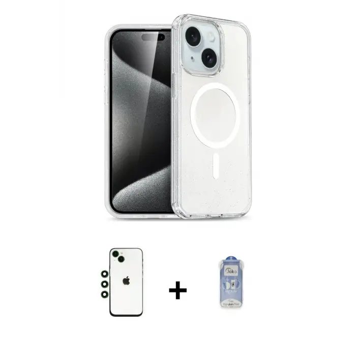 ieg™ iPhone 14 Kılıf Nova Asil Prime - Siyah Joko Magic 5D Cam + Shine Kamera Lens - YL