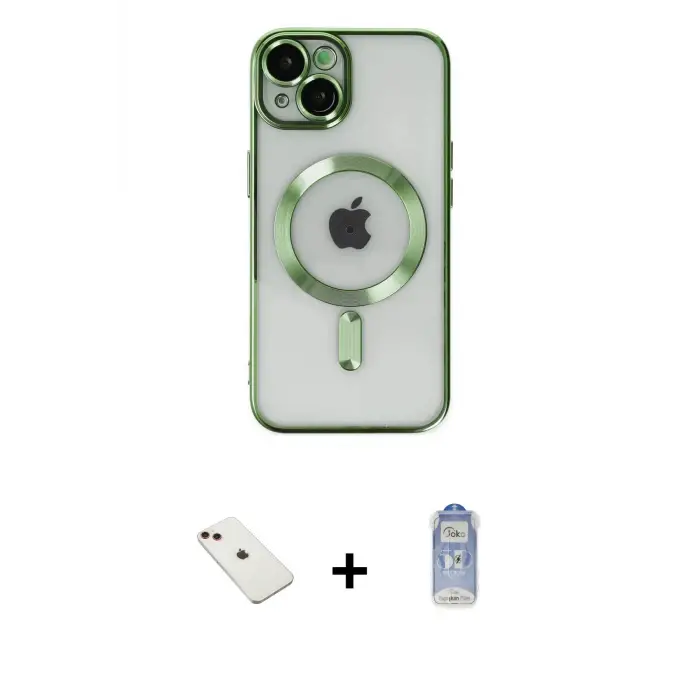 ieg™ iPhone 14 Kılıf Nova Işık Özel Seri - Siyah Joko Magic 5D Cam + Diamond Kamera Lens - KI