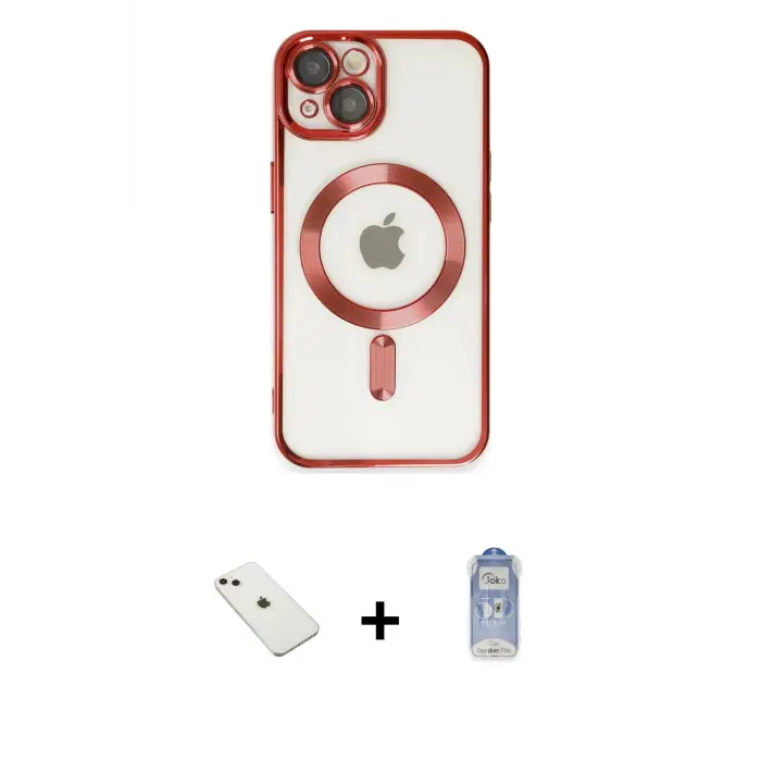 ieg™ iPhone 14 Kılıf Nova Işık Özel Seri - Siyah Joko Magic 5D Cam + Diamond Kamera Lens - PE
