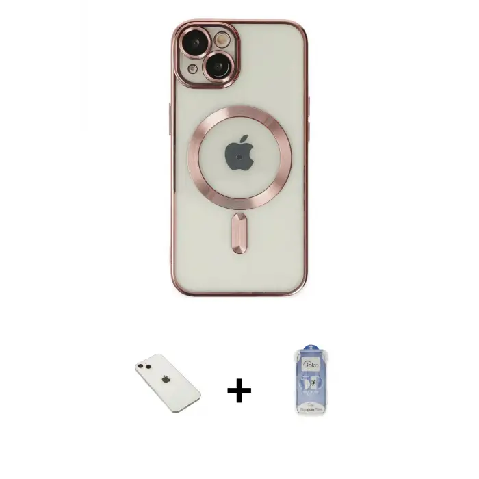 ieg™ iPhone 14 Kılıf Nova Işık Özel Seri - Siyah Joko Magic 5D Cam + Diamond Kamera Lens - PE
