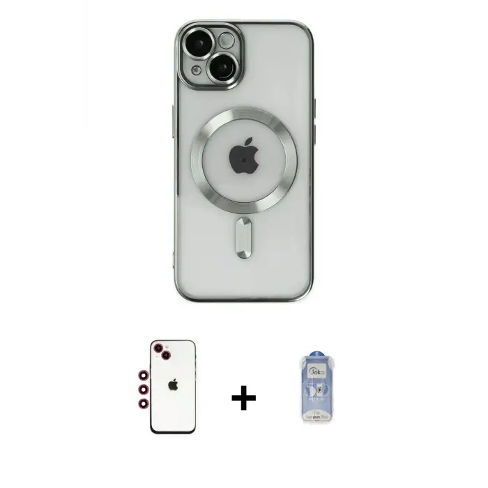 ieg™ iPhone 14 Kılıf Nova Işık Özel Seri - Siyah Joko Magic 5D Cam + Shine Kamera Lens - KI