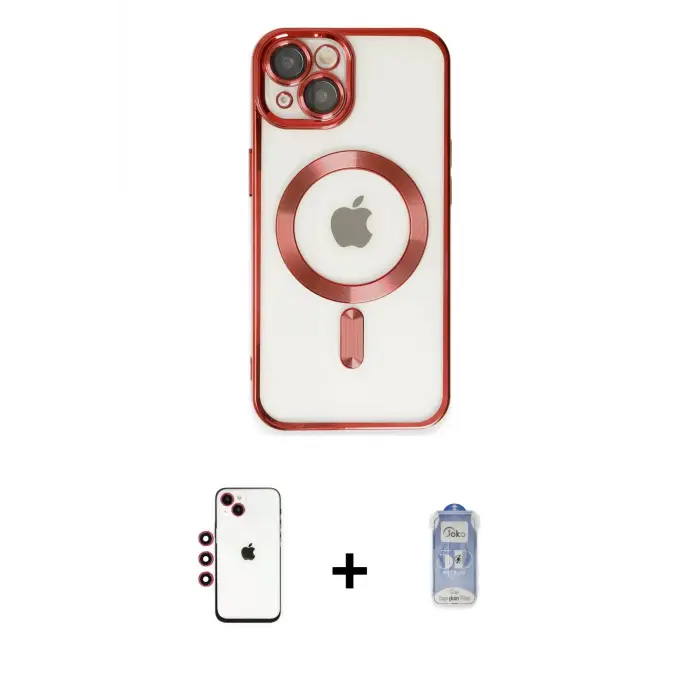 ieg™ iPhone 14 Kılıf Nova Işık Özel Seri - Siyah Joko Magic 5D Cam + Shine Kamera Lens - KI