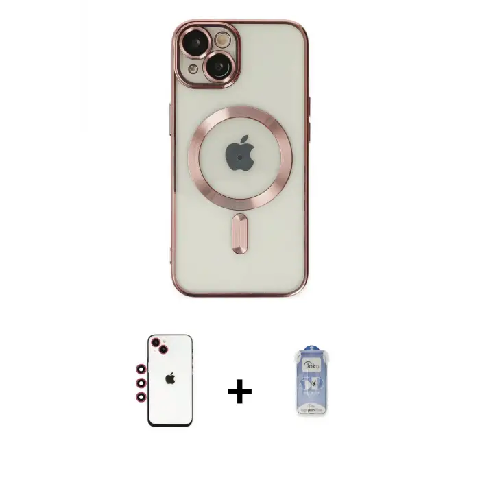 ieg™ iPhone 14 Kılıf Nova Işık Özel Seri - Siyah Joko Magic 5D Cam + Shine Kamera Lens - KI