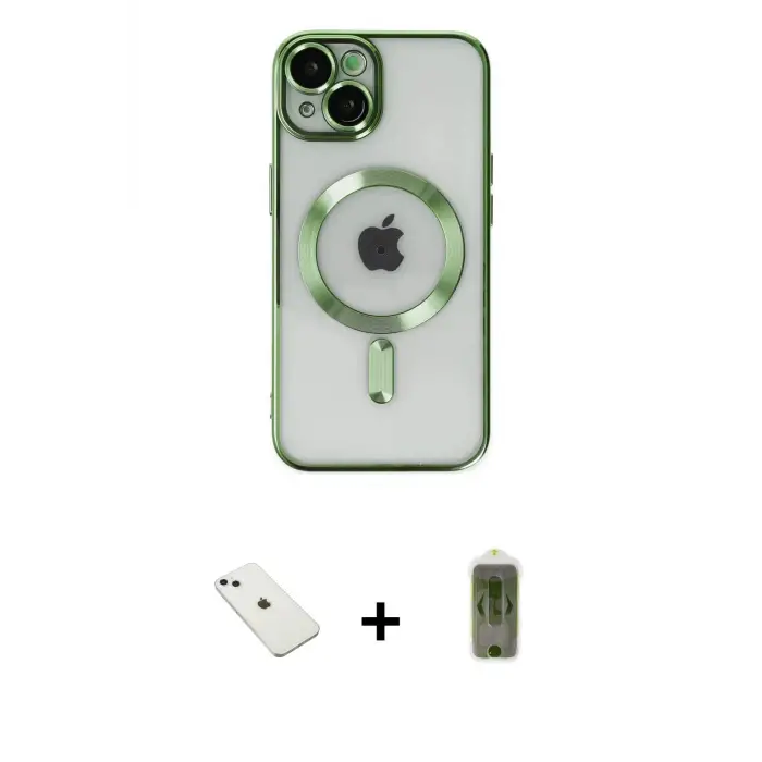 ieg™ iPhone 14 Kılıf Nova Işık Özel Seri - Siyah Joko Magic 5D Hayalet Cam + Diamond Kamera Lens - SABE