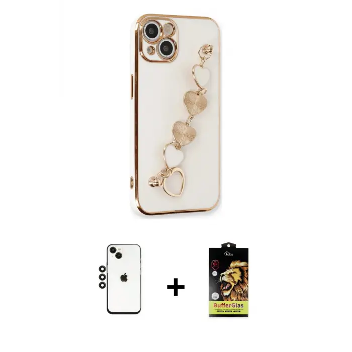 ieg™ iPhone 14 Kılıf Nova Işık Prime - Siyah Buffer Cam Ekran Koruyucu + Shine Kamera Lens - SH