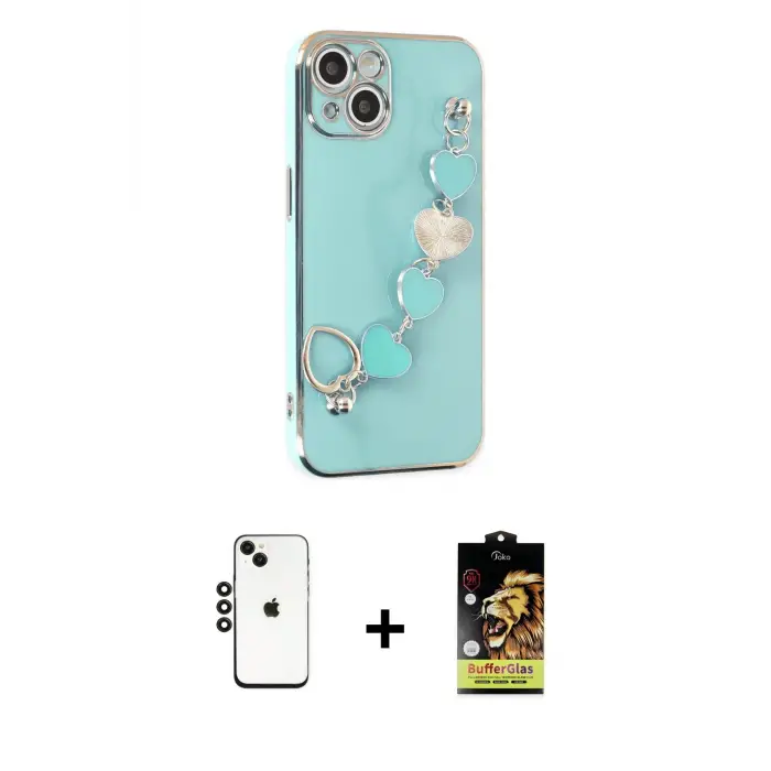 ieg™ iPhone 14 Kılıf Nova Işık Prime - Siyah Buffer Cam Ekran Koruyucu + Shine Kamera Lens - SH