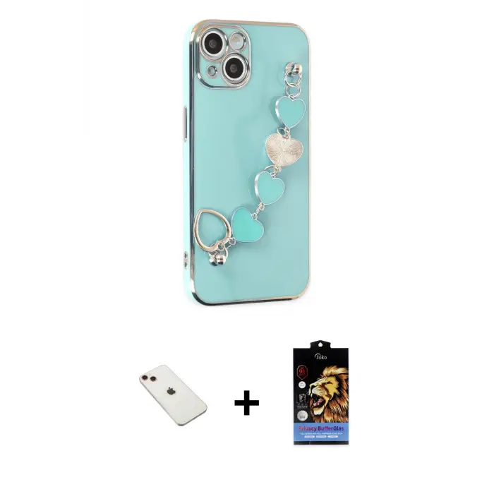 ieg™ iPhone 14 Kılıf Nova Işık Prime - Siyah Buffer Hayalet Cam Ekran Koruyucu + Diamond Kamera Lens - KI