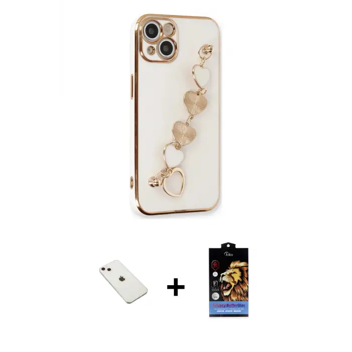 ieg™ iPhone 14 Kılıf Nova Işık Prime - Siyah Buffer Hayalet Cam Ekran Koruyucu + Diamond Kamera Lens - PE