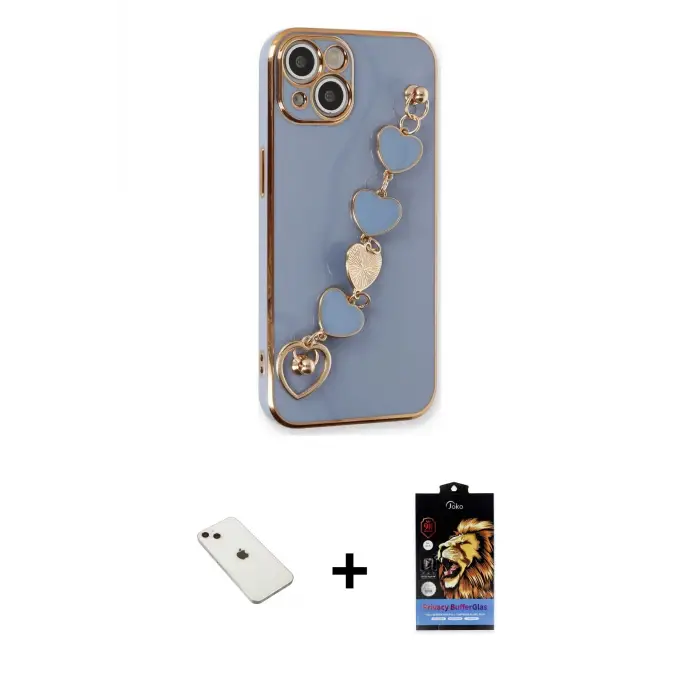 ieg™ iPhone 14 Kılıf Nova Işık Prime - Siyah Buffer Hayalet Cam Ekran Koruyucu + Diamond Kamera Lens - PE