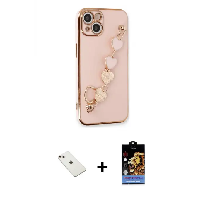 ieg™ iPhone 14 Kılıf Nova Işık Prime - Siyah Buffer Hayalet Cam Ekran Koruyucu + Diamond Kamera Lens - PE