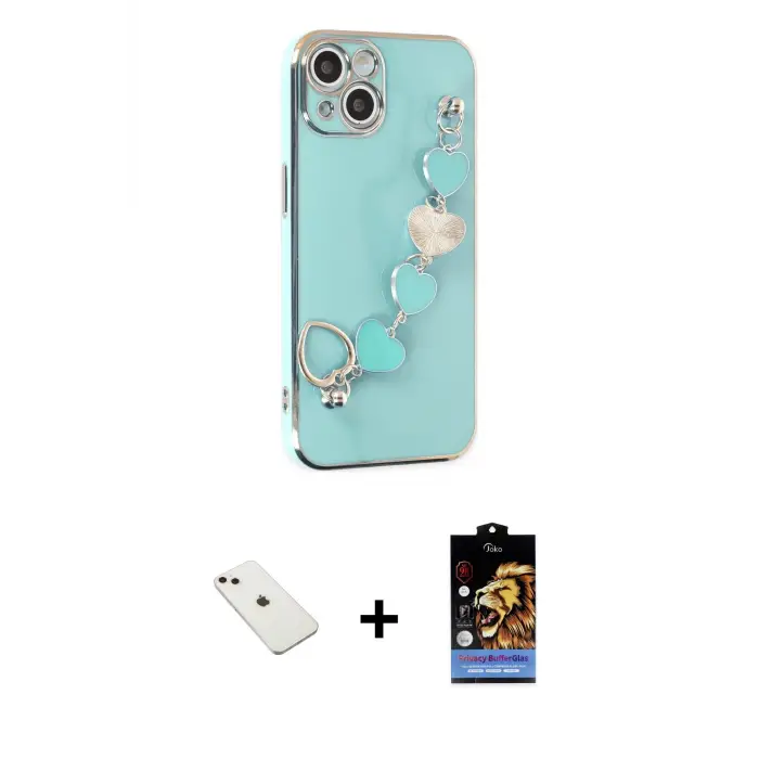 ieg™ iPhone 14 Kılıf Nova Işık Prime - Siyah Buffer Hayalet Cam Ekran Koruyucu + Diamond Kamera Lens - PE