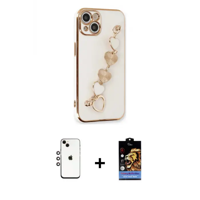 ieg™ iPhone 14 Kılıf Nova Işık Prime - Siyah Buffer Hayalet Cam Ekran Koruyucu + Shine Kamera Lens - GI