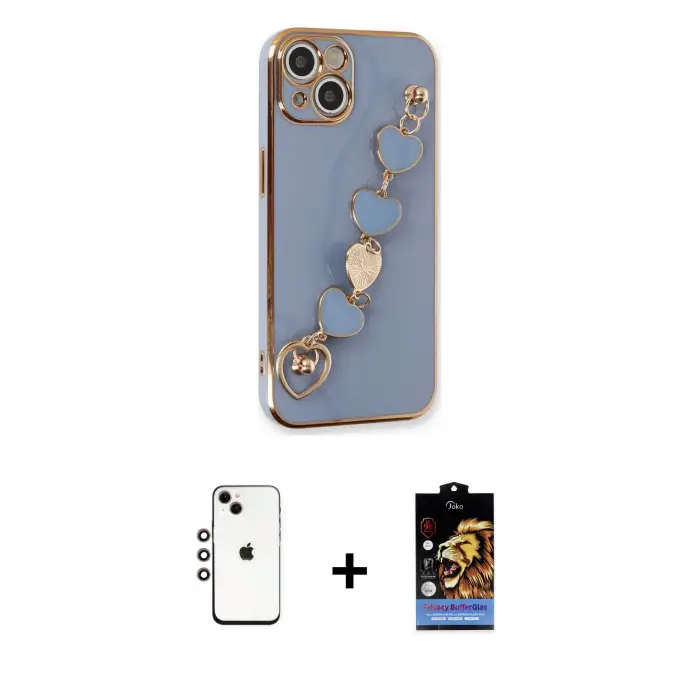 ieg™ iPhone 14 Kılıf Nova Işık Prime - Siyah Buffer Hayalet Cam Ekran Koruyucu + Shine Kamera Lens - GI