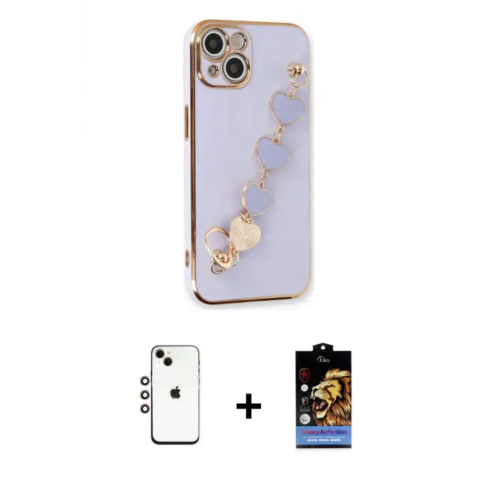 ieg™ iPhone 14 Kılıf Nova Işık Prime - Siyah Buffer Hayalet Cam Ekran Koruyucu + Shine Kamera Lens - GI