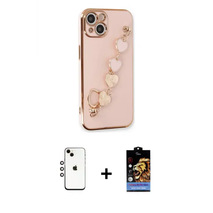 ieg™ iPhone 14 Kılıf Nova Işık Prime - Siyah Buffer Hayalet Cam Ekran Koruyucu + Shine Kamera Lens - GI