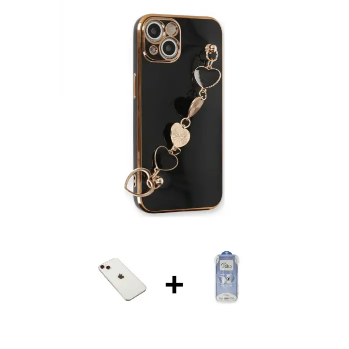 ieg™ iPhone 14 Kılıf Nova Işık Prime - Siyah Joko Magic 5D Cam + Diamond Kamera Lens - KI
