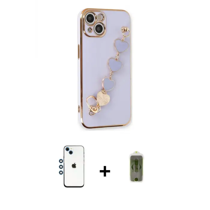 ieg™ iPhone 14 Kılıf Nova Işık Prime - Siyah Joko Magic 5D Hayalet Cam + Shine Kamera Lens - MI