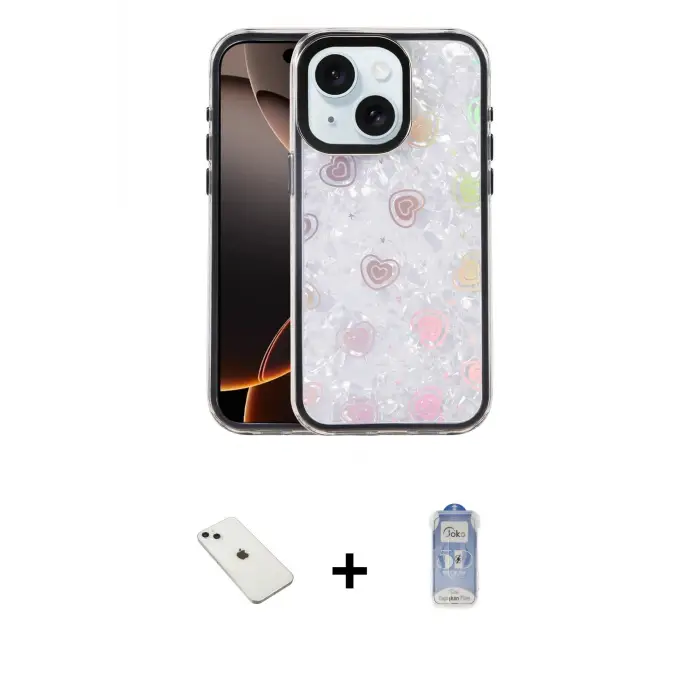 ieg™ iPhone 14 Kılıf Odak Prime - Siyah Joko Magic 5D Cam + Diamond Kamera Lens - SABE