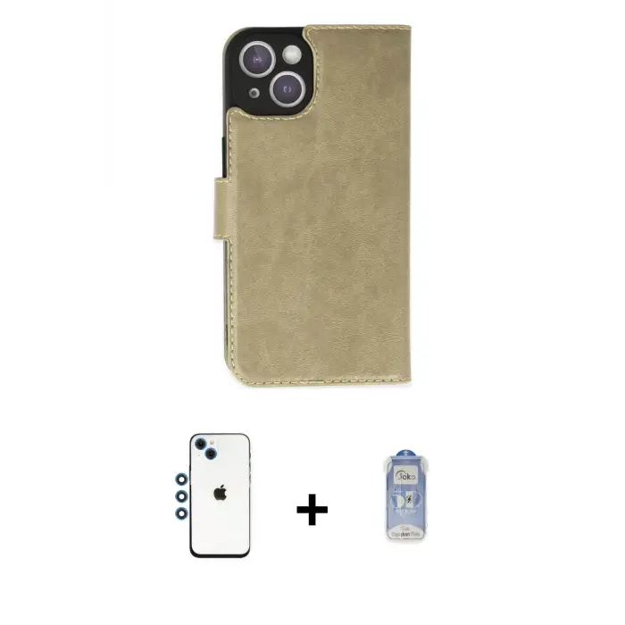 ieg™ iPhone 14 Kılıf Siluet Işık Serisi - Siyah Joko Magic 5D Cam + Shine Kamera Lens - MI