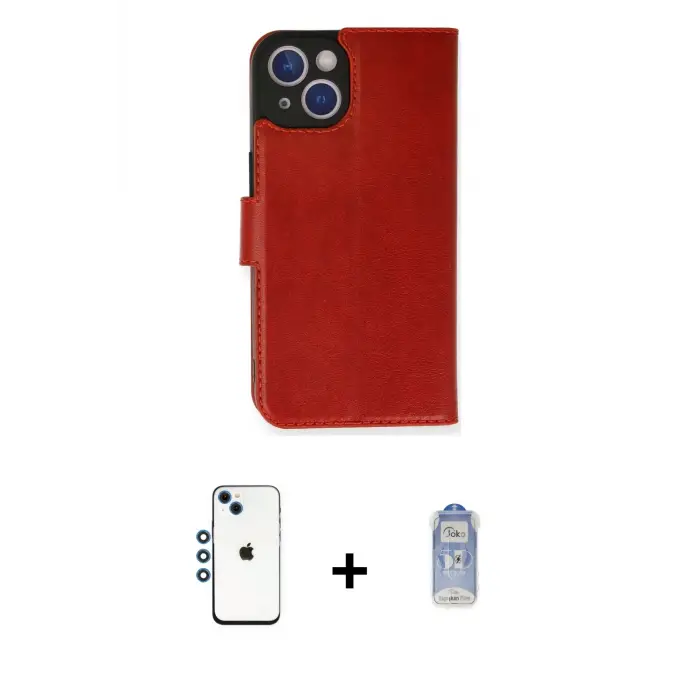 ieg™ iPhone 14 Kılıf Siluet Işık Serisi - Siyah Joko Magic 5D Cam + Shine Kamera Lens - MI