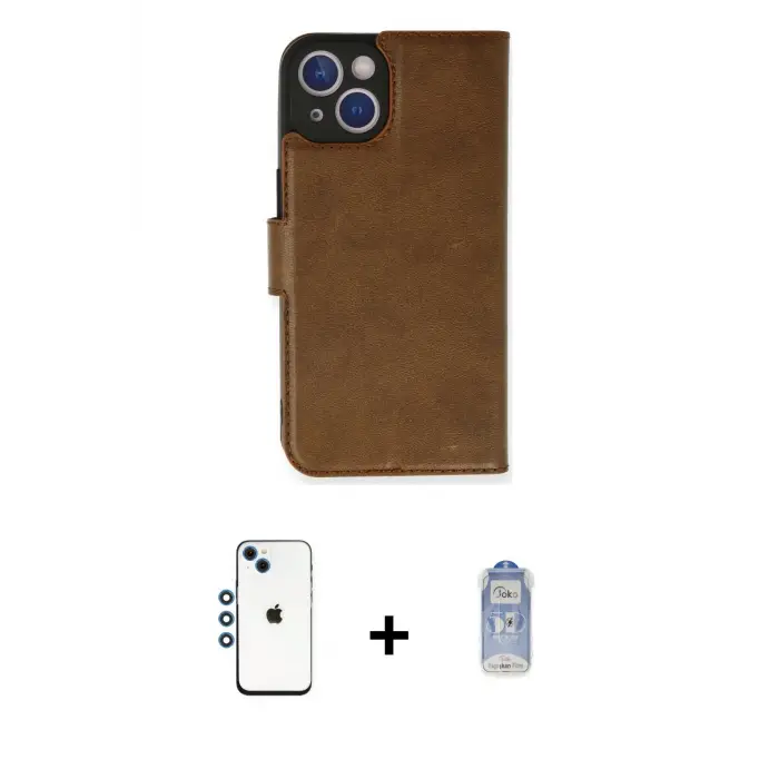 ieg™ iPhone 14 Kılıf Siluet Işık Serisi - Siyah Joko Magic 5D Cam + Shine Kamera Lens - MI
