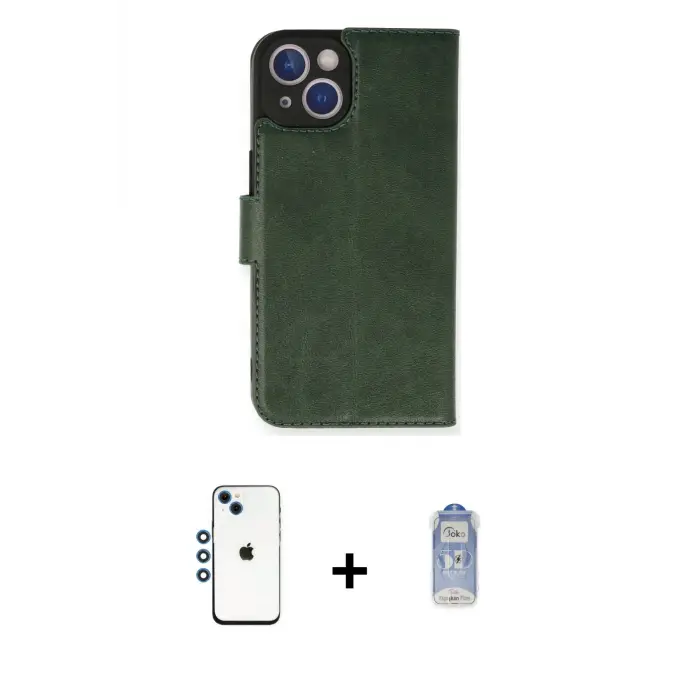 ieg™ iPhone 14 Kılıf Siluet Işık Serisi - Siyah Joko Magic 5D Cam + Shine Kamera Lens - MI