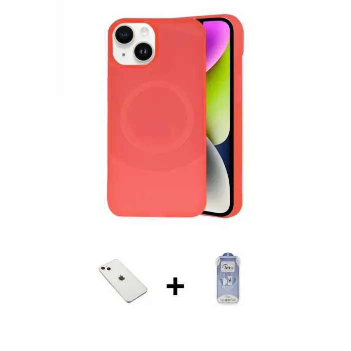 ieg™ iPhone 14 Kılıf Ufuk Serisi - Siyah Joko Magic 5D Cam + Diamond Kamera Lens - PE