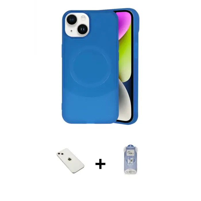 ieg™ iPhone 14 Kılıf Ufuk Serisi - Siyah Joko Magic 5D Cam + Diamond Kamera Lens - PE