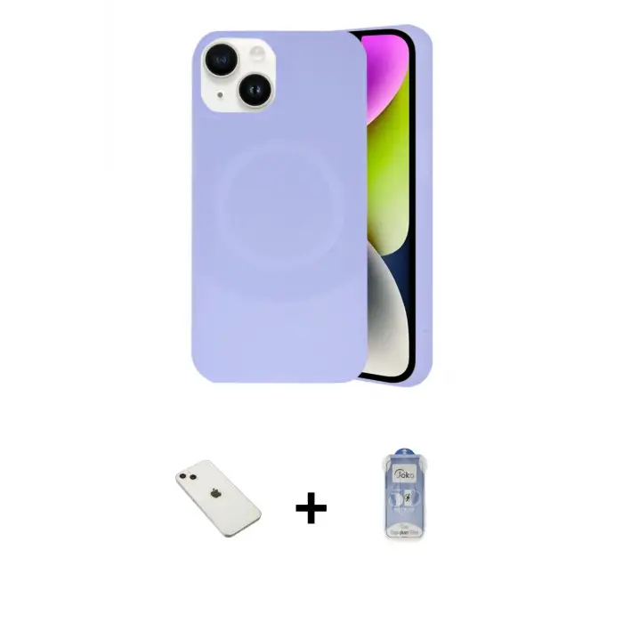 ieg™ iPhone 14 Kılıf Ufuk Serisi - Siyah Joko Magic 5D Cam + Diamond Kamera Lens - PE