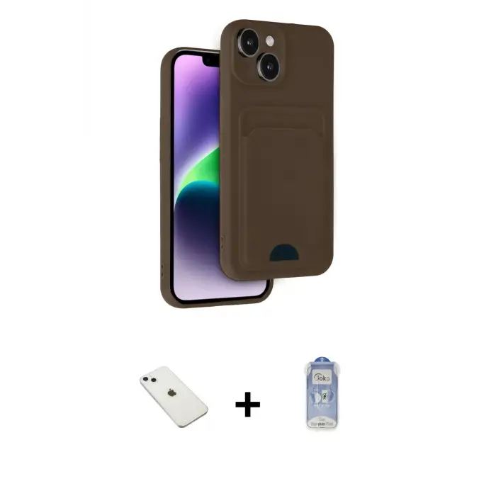 ieg™ iPhone 14 Kılıf Vadi Çizgi Prime - Siyah Joko Magic 5D Cam + Diamond Kamera Lens - SABE