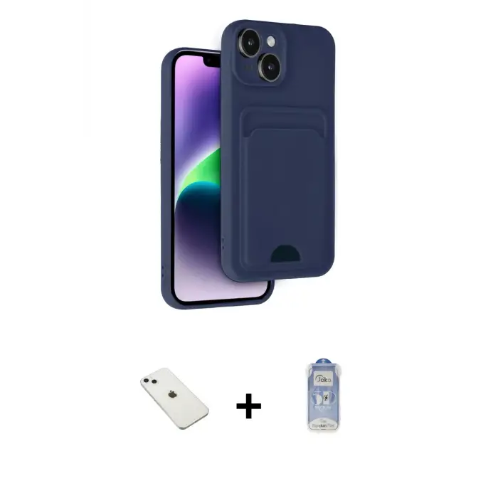 ieg™ iPhone 14 Kılıf Vadi Çizgi Prime - Siyah Joko Magic 5D Cam + Diamond Kamera Lens - SABE