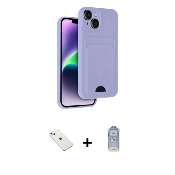ieg™ iPhone 14 Kılıf Vadi Çizgi Prime - Siyah Joko Magic 5D Cam + Diamond Kamera Lens - SABE