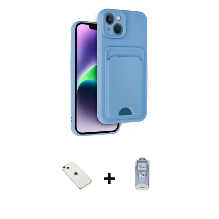 ieg™ iPhone 14 Kılıf Vadi Çizgi Prime - Siyah Joko Magic 5D Cam + Diamond Kamera Lens - SABE