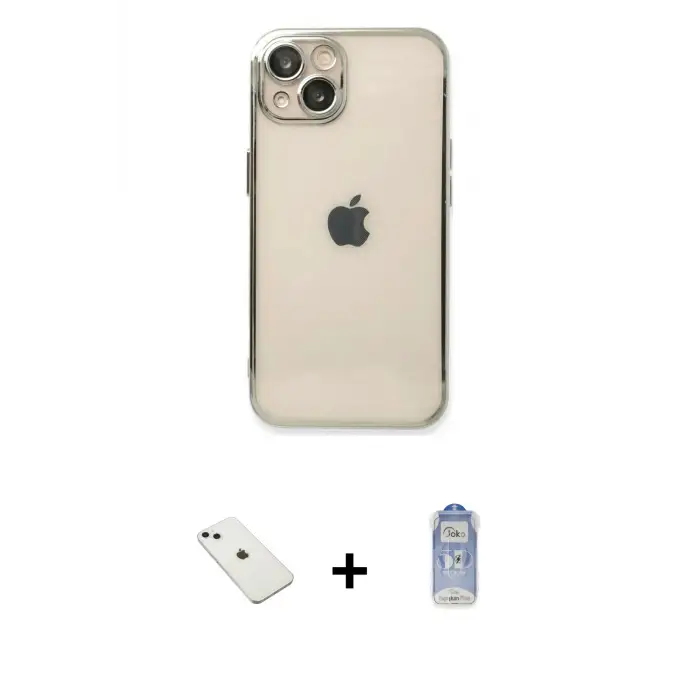 ieg™ iPhone 14 Kılıf Vadi Minimal - Siyah Joko Magic 5D Cam + Diamond Kamera Lens - SABE