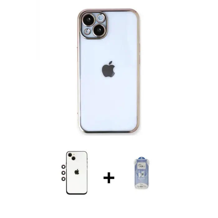 ieg™ iPhone 14 Kılıf Vadi Minimal - Siyah Joko Magic 5D Cam + Shine Kamera Lens - GI