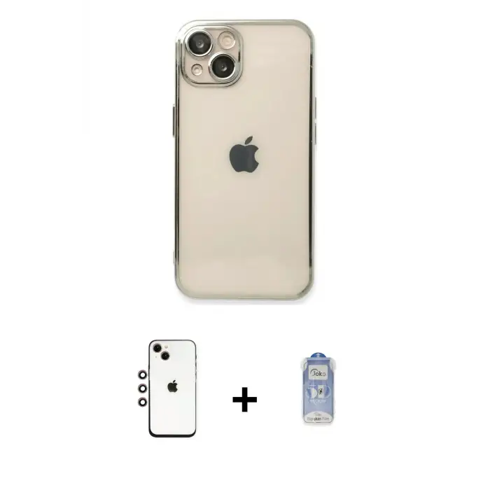 ieg™ iPhone 14 Kılıf Vadi Minimal - Siyah Joko Magic 5D Cam + Shine Kamera Lens - GI