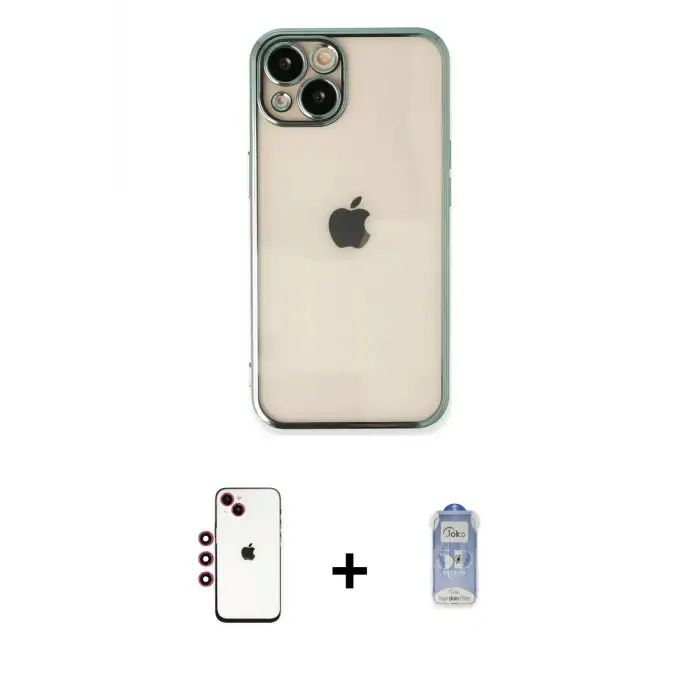 ieg™ iPhone 14 Kılıf Vadi Minimal - Siyah Joko Magic 5D Cam + Shine Kamera Lens - KI