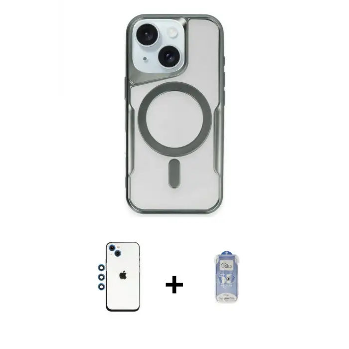 ieg™ iPhone 14 Kılıf Yadigar Klasik Özel Seri - Siyah Joko Magic 5D Cam + Shine Kamera Lens - MI