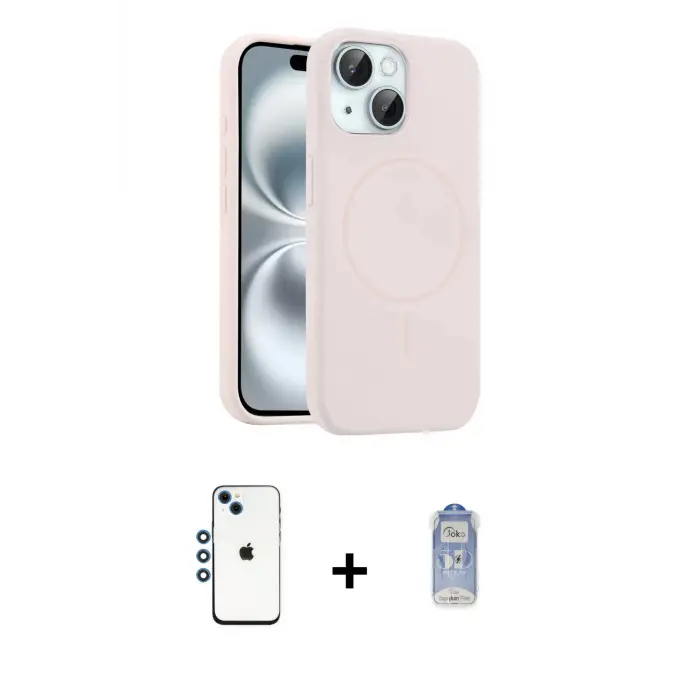 ieg™ iPhone 14 Kılıf Yankı Form Serisi - Siyah Joko Magic 5D Cam + Shine Kamera Lens - MI