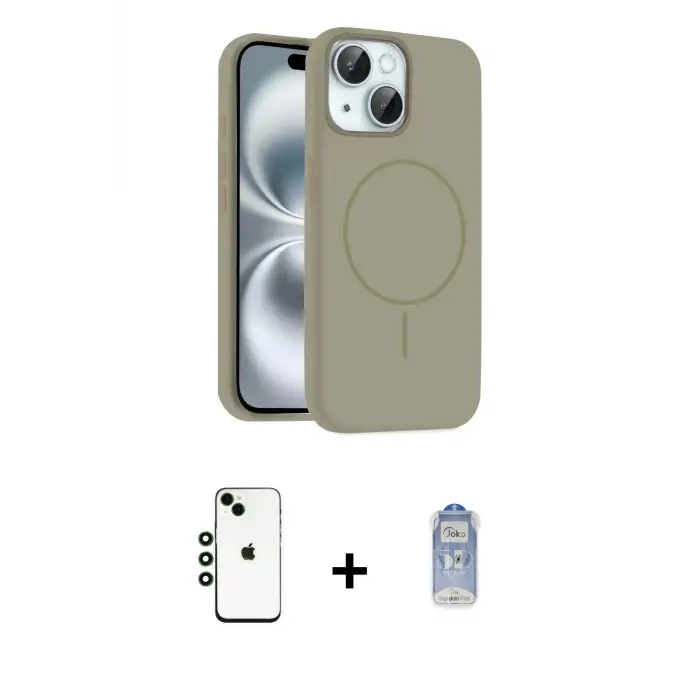 ieg™ iPhone 14 Kılıf Yankı Form Serisi - Siyah Joko Magic 5D Cam + Shine Kamera Lens - YL