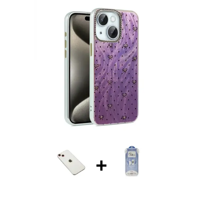 ieg™ iPhone 14 Kılıf Zirve Modern Prime - Siyah Joko Magic 5D Cam + Diamond Kamera Lens - KI