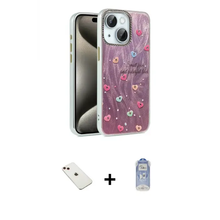 ieg™ iPhone 14 Kılıf Zirve Modern Prime - Siyah Joko Magic 5D Cam + Diamond Kamera Lens - KI