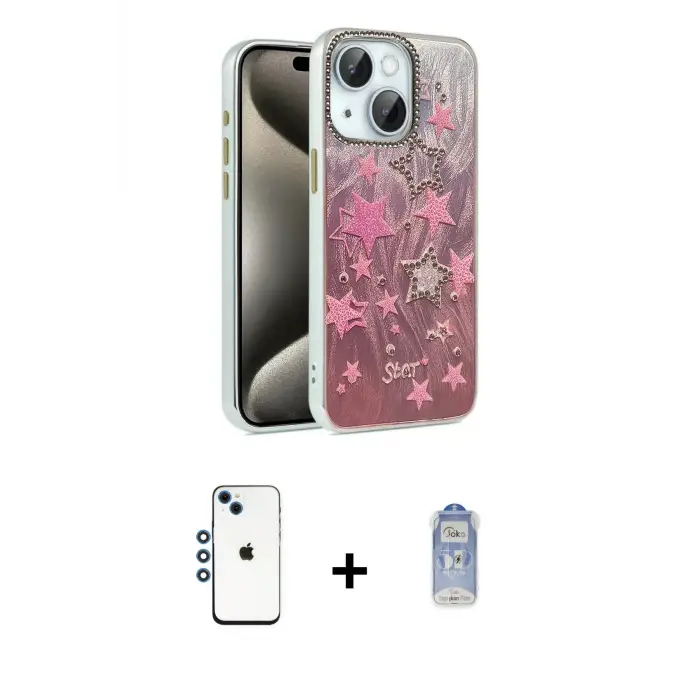 ieg™ iPhone 14 Kılıf Zirve Modern Prime - Siyah Joko Magic 5D Cam + Shine Kamera Lens - MI