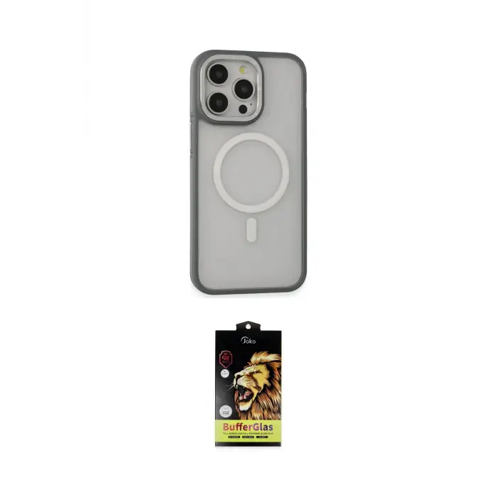 ieg™ iPhone 14 Pro Kılıf Ahenk Form Serisi - Siyah Buffer Cam Ekran Koruyucu