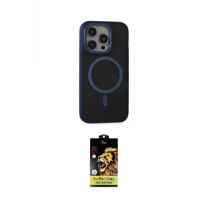ieg™ iPhone 14 Pro Kılıf Ahenk Form Serisi - Siyah Buffer Cam Ekran Koruyucu