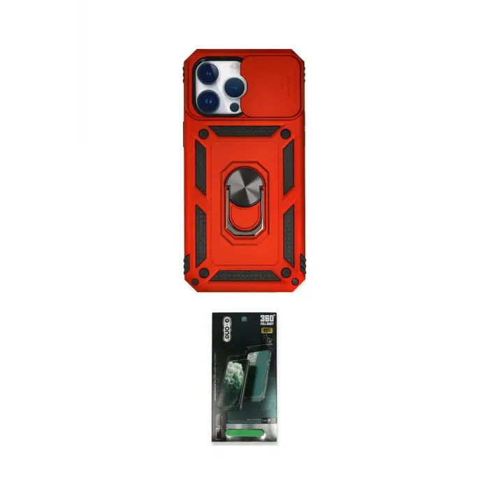 ieg™ iPhone 14 Pro Kılıf Ahenk Klasik - Siyah 360 Mat Full Body Arka Koruyucu