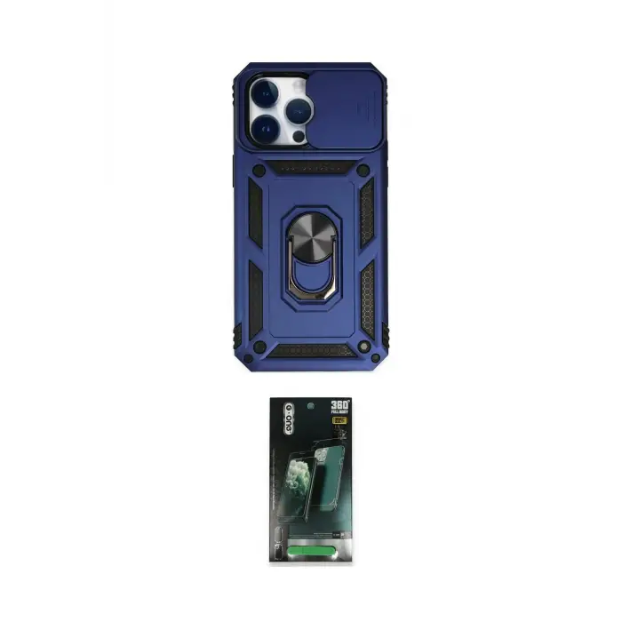 ieg™ iPhone 14 Pro Kılıf Ahenk Klasik - Siyah 360 Mat Full Body Arka Koruyucu