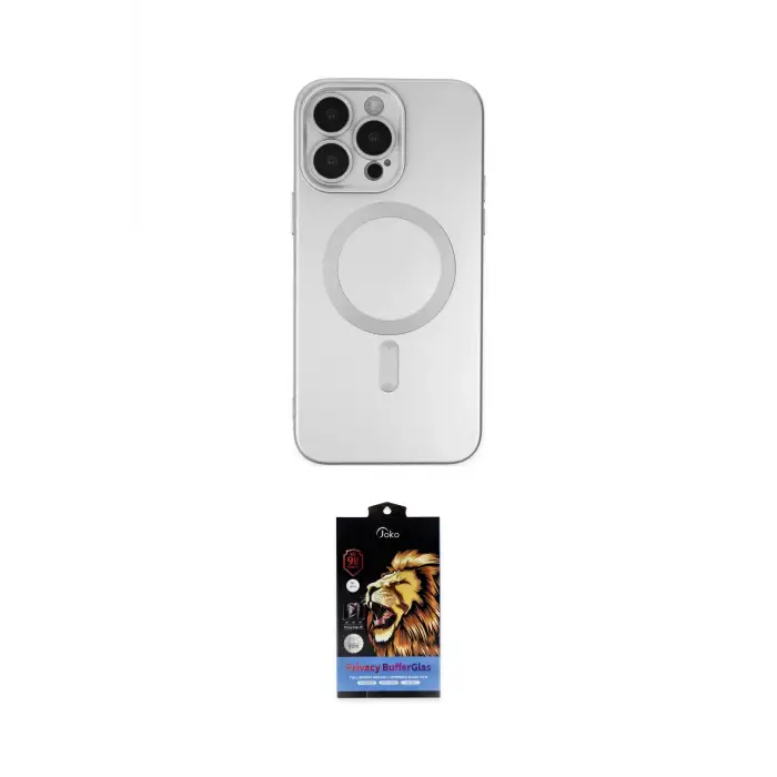 ieg™ iPhone 14 Pro Kılıf Akış Minimal Özel Seri - Siyah Buffer Hayalet Cam Ekran Koruyucu