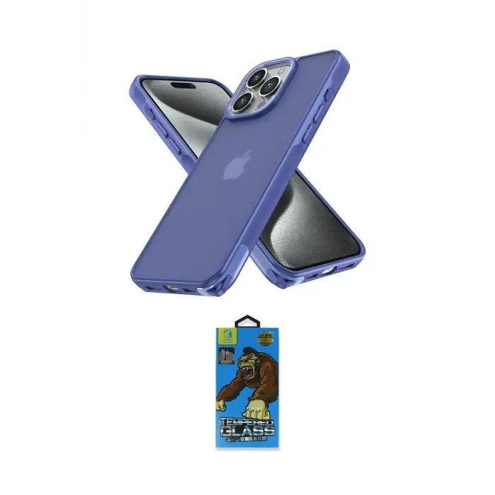 ieg™ iPhone 14 Pro Kılıf Atlas Form - Siyah 18D Cam Ekran Koruyucu