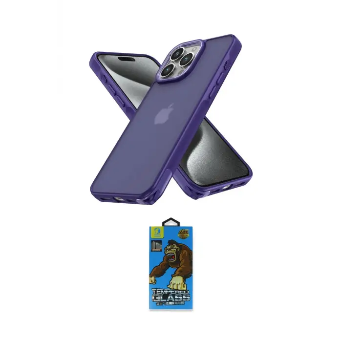ieg™ iPhone 14 Pro Kılıf Atlas Form - Siyah 18D Cam Ekran Koruyucu